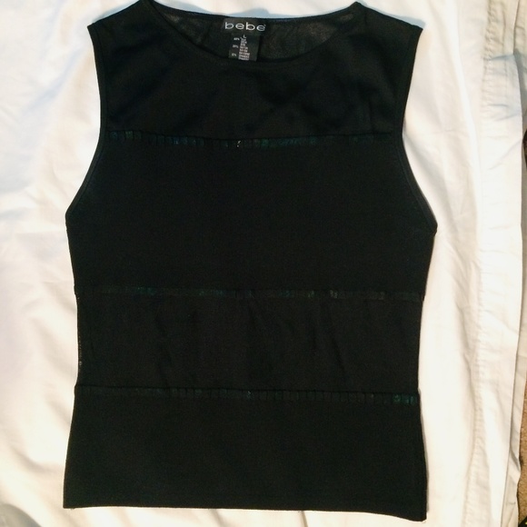 bebe Silk Top, Black , Size Large - Picture 2 of 8